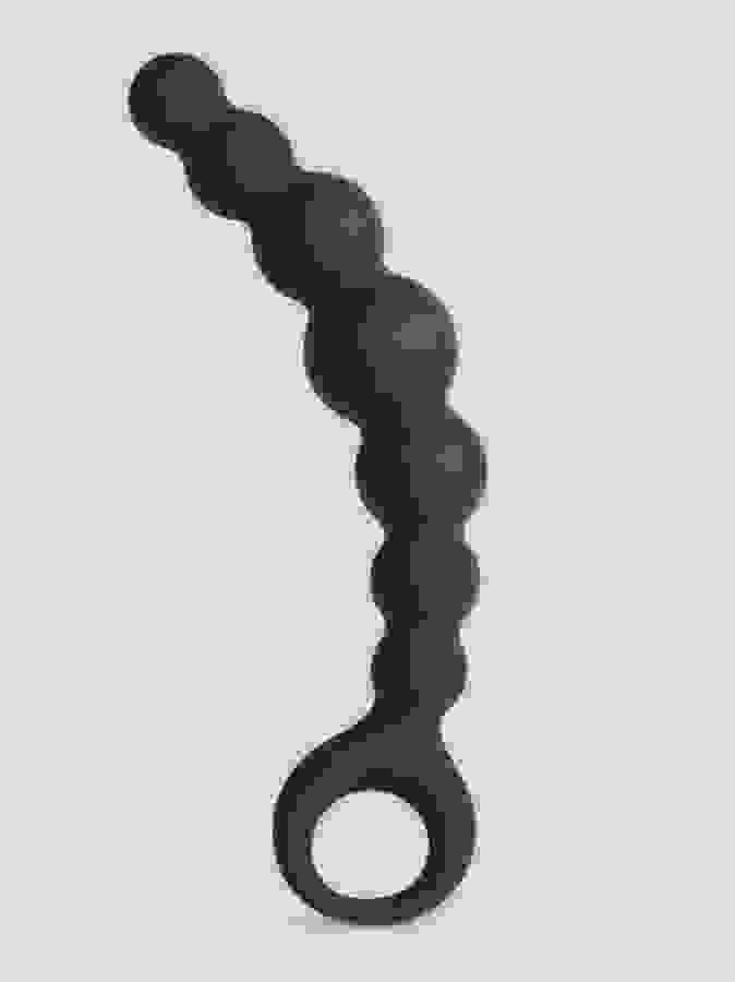 Lovehoney Black Beaded Anal Prober, Black, hi-res